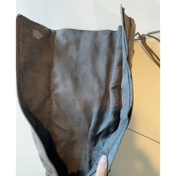 Solely Black By BKE Landon Tall Lace Back Heel Boots Knee High Size 7.5 Taupe - Picture 6 of 16